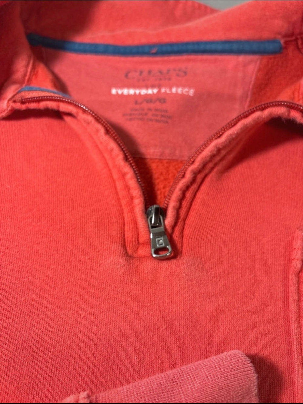 Chaps Unisex Everyday Fleece Quarter-Zip Sweater - Coral